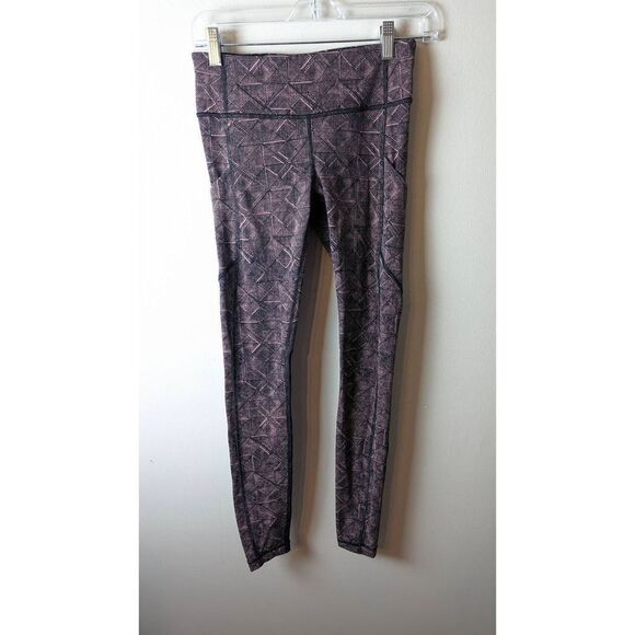 LULULEMON ATHLETICA Speed Tight V in Formation Quicksand Black/Black Size 4 - Picture 6 of 7